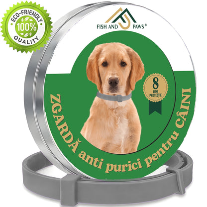 Zgarda reglabila anti purici pentru caini