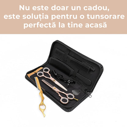 Foarfece profesionale de tuns si filat 8 piese