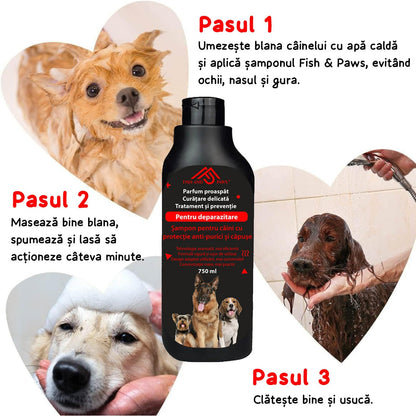 Sampon pentru caini cu protectie anti purici si capuse