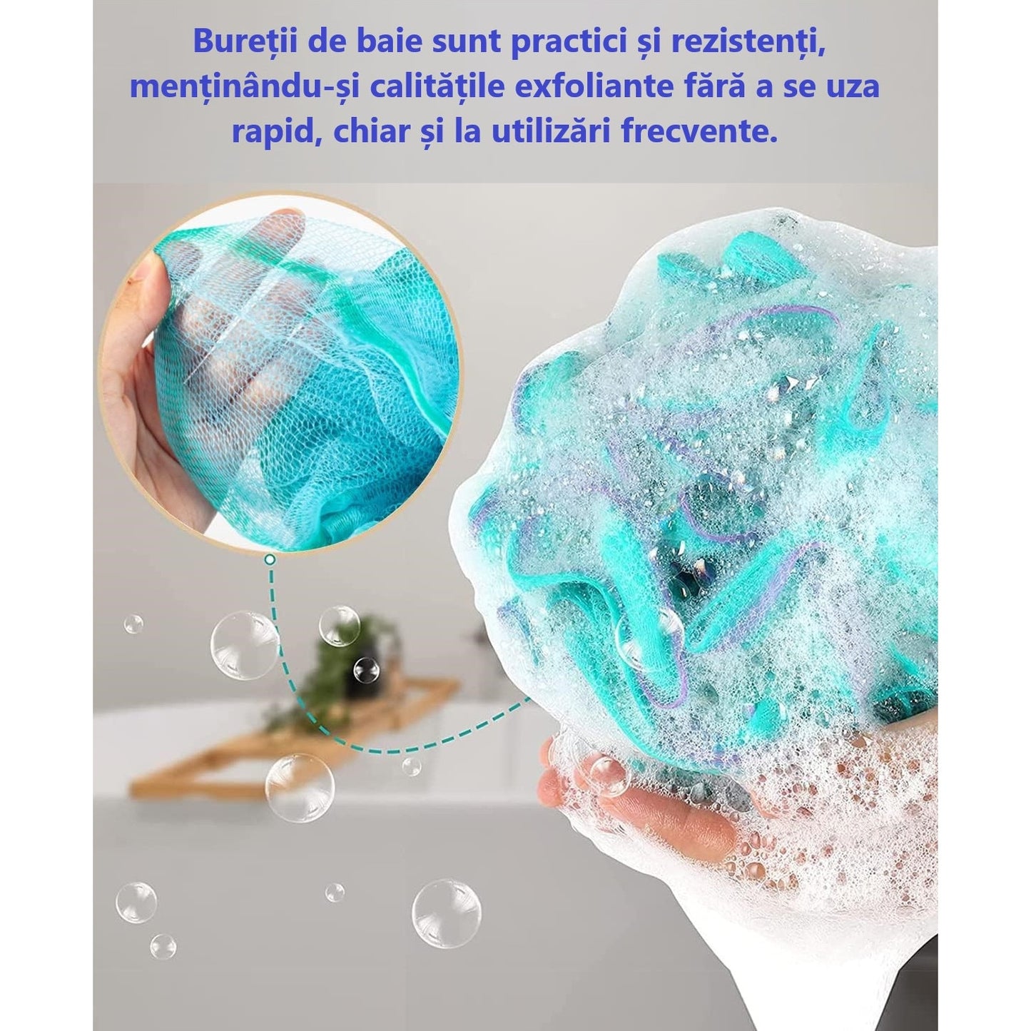 Bureti de baie pentru exfoliere si masaj corporal