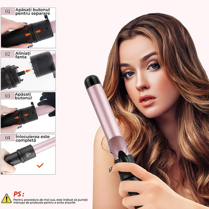 Ondulator de par pentru bucle cu invelis ceramic