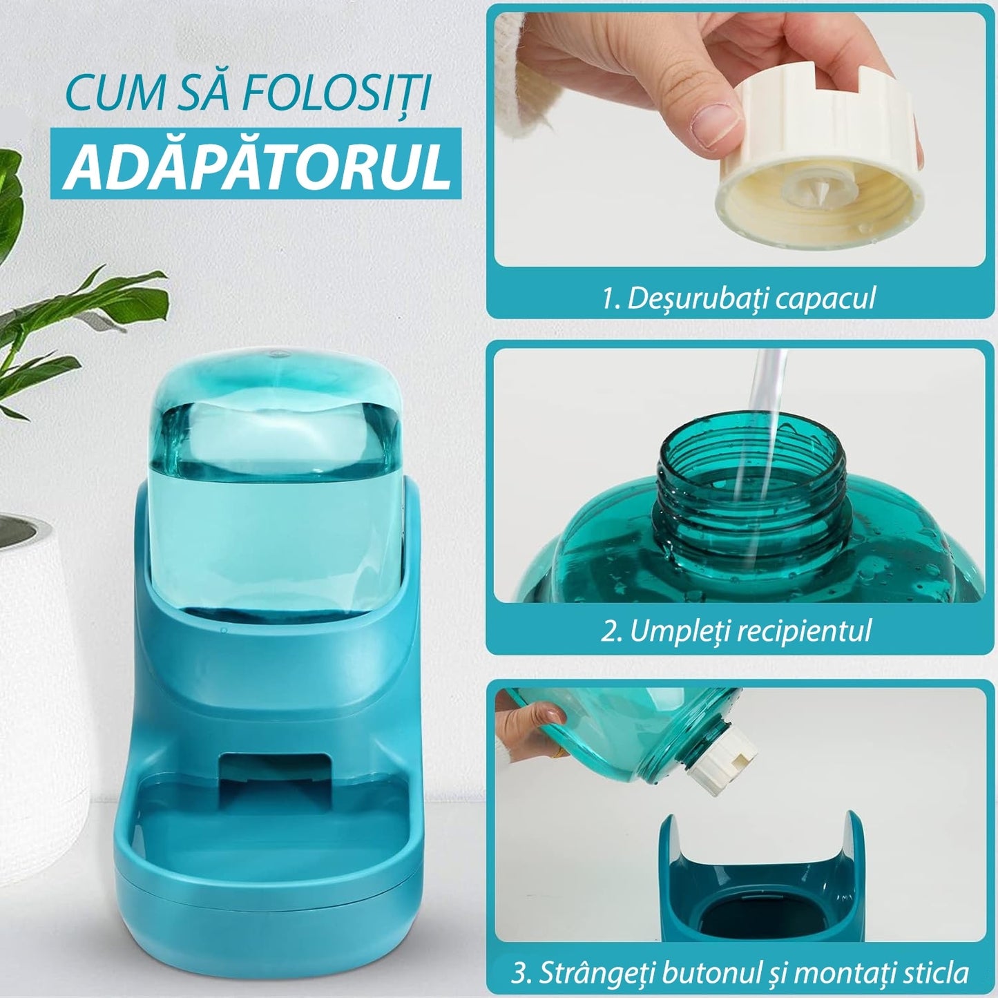 Dispenser de apa si mancare ALBASTRU