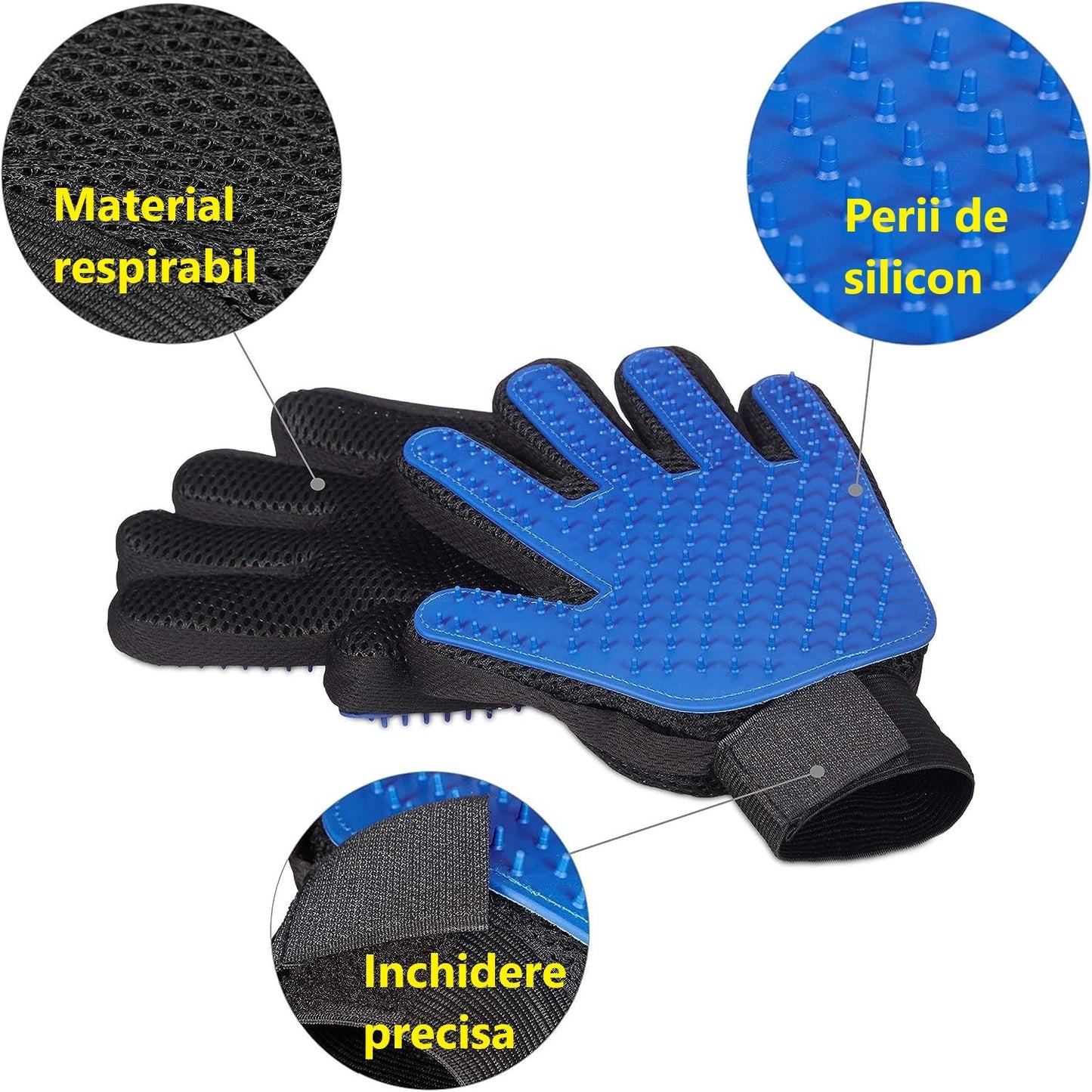 Manusi tip perie de ingrijire pentru caini si pisici