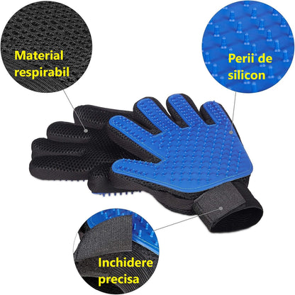 Manusi tip perie de ingrijire pentru caini si pisici