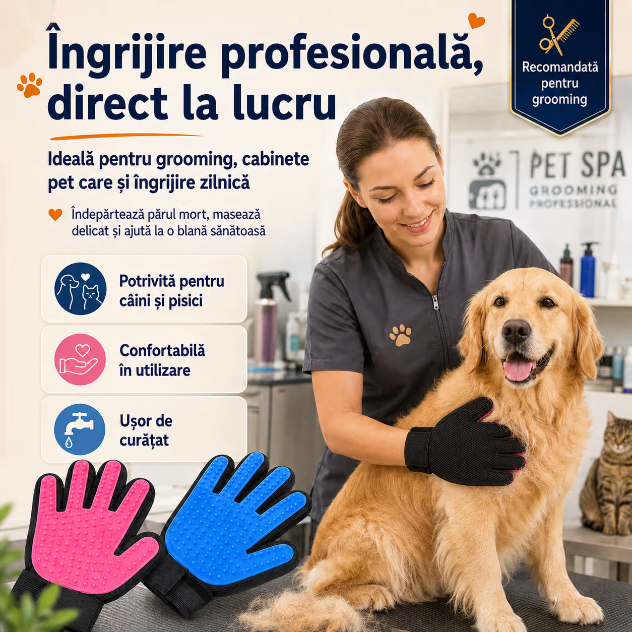 Manusi tip perie pentru animale